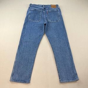 Levis Premium Wedgie Jeans Womens 30 Blue Denim Straight Button Fly Ankle Crop